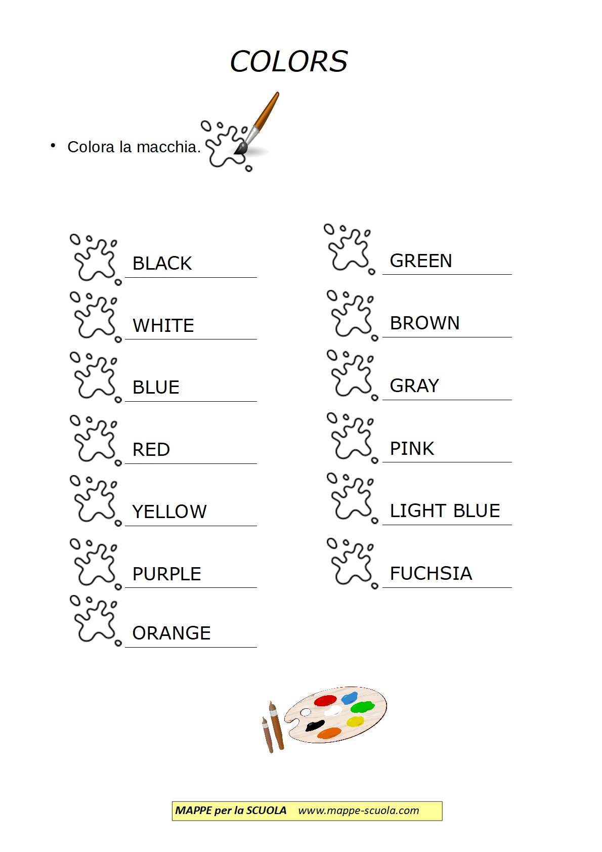 Mappe Per La Scuola Colors Colori Verifica